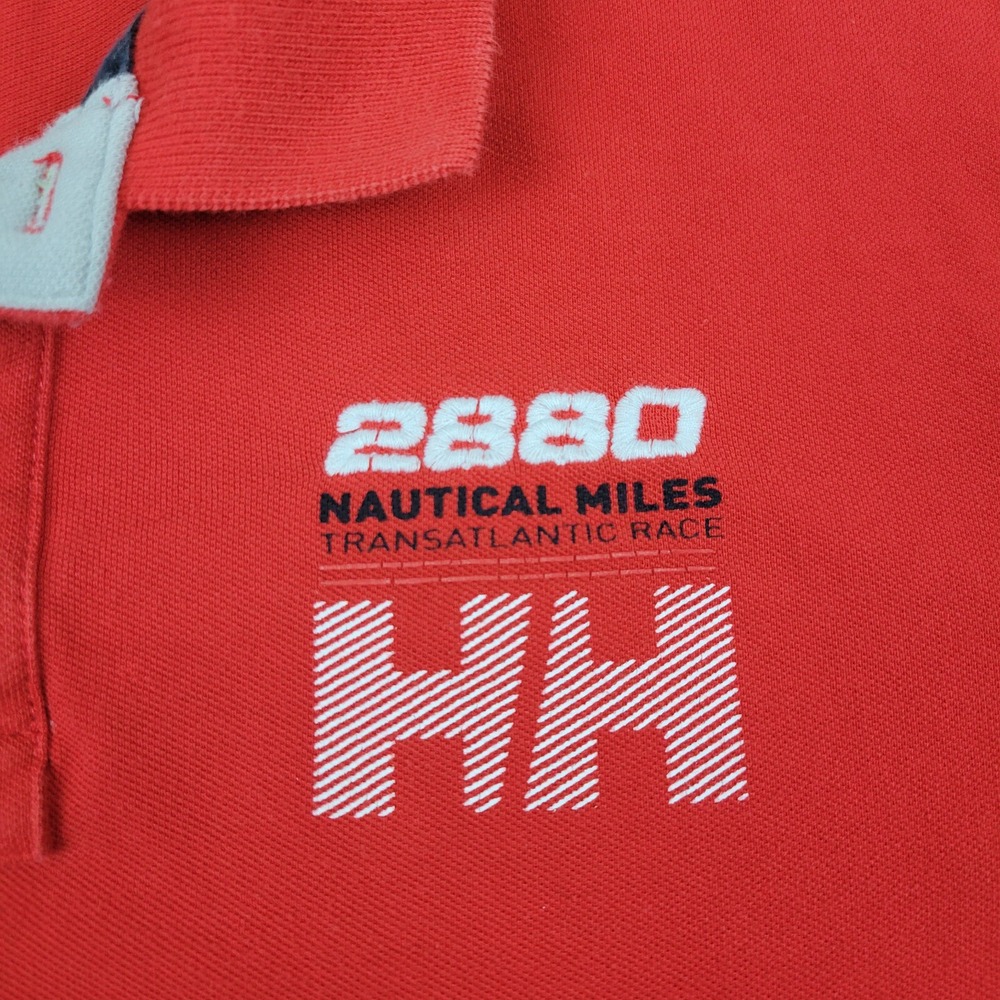 Helly Hansen HP Club Rugger Polo Mens Small S Red Long Sleeve Cotton Shirt - Picture 4 of 10